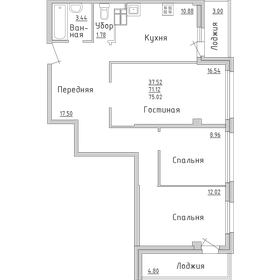 66 м², 3-комнатная квартира 5 950 000 ₽ - изображение 72