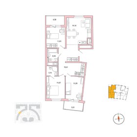 90,2 м², 3-комнатная квартира 28 000 000 ₽ - изображение 118