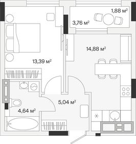 40,3 м², 1-комнатная квартира 6 206 200 ₽ - изображение 9