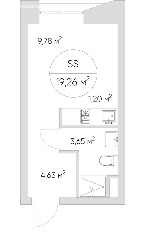 Варианты планировок апарт-комплекс N’ICE LOFT - планировка 3