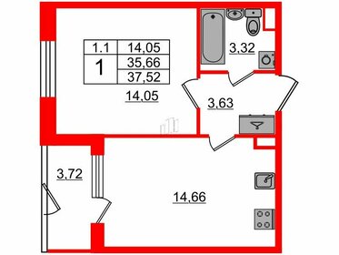 35,7 м², 1-комнатная квартира 6 350 154 ₽ - изображение 52