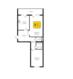 68,8 м², 2-комнатная квартира 6 880 000 ₽ - изображение 59