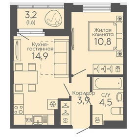 36,8 м², 1-комнатная квартира 3 150 000 ₽ - изображение 66