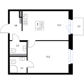 39,6 м², 2-комнатная квартира 6 969 600 ₽ - изображение 46