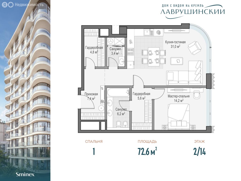 Варианты планировок дом «Лаврушинский» - планировка 1