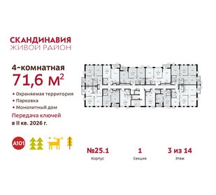 Квартира 71,6 м², 4-комнатная - изображение 2