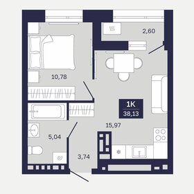 Квартира 38,1 м², 1-комнатная - изображение 1