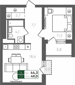 54,1 м², 1-комнатная квартира 6 350 000 ₽ - изображение 20