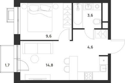 33,8 м², 1-комнатная квартира 8 500 000 ₽ - изображение 73