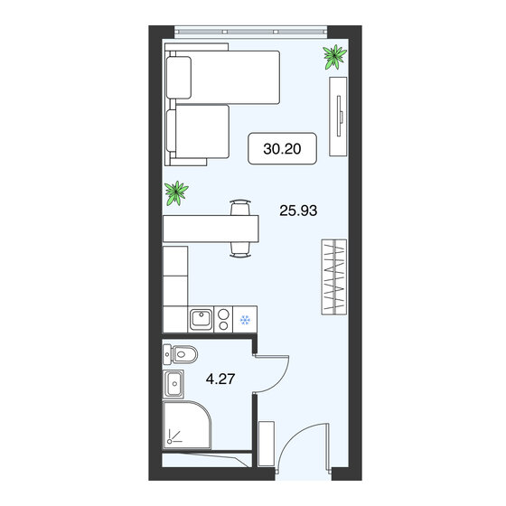 30 м², апартаменты-студия 9 383 985 ₽ - изображение 51