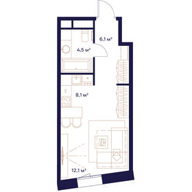 Квартира 30,8 м², 1-комнатная - изображение 1