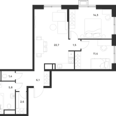 Квартира 65,8 м², 2-комнатная - изображение 3