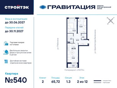 Квартира 65,7 м², 2-комнатная - изображение 1