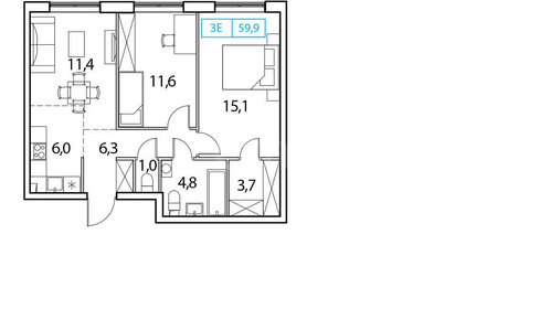 51 м², 3-комнатная квартира 9 000 000 ₽ - изображение 43