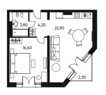 47,1 м², 2-комнатные апартаменты 17 882 700 ₽ - изображение 65