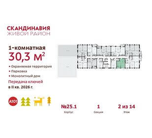 29,9 м², 1-комнатная квартира 10 843 715 ₽ - изображение 21