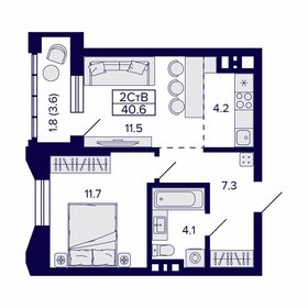 42 м², 2-комнатная квартира 5 800 000 ₽ - изображение 140