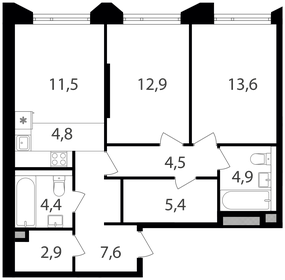 75 м², 3-комнатная квартира 26 100 000 ₽ - изображение 127