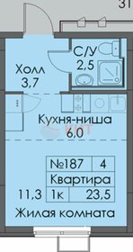 Квартира 23,5 м², 1-комнатная - изображение 1