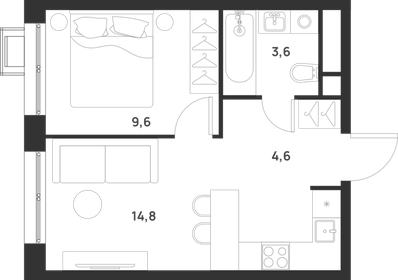 33,8 м², 1-комнатная квартира 8 500 000 ₽ - изображение 71