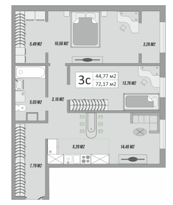 81 м², 3-комнатная квартира 7 330 000 ₽ - изображение 1