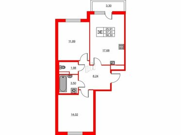 60,9 м², 2-комнатная квартира 9 600 000 ₽ - изображение 72