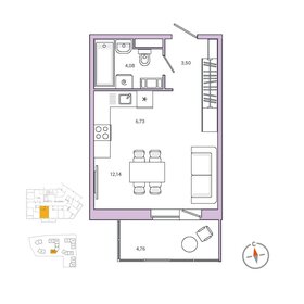 26,1 м², квартира-студия 3 750 000 ₽ - изображение 50