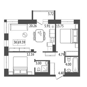 67,1 м², 3-комнатная квартира 8 483 090 ₽ - изображение 19