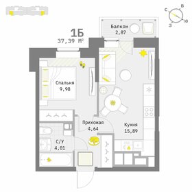 Квартира 37,4 м², 1-комнатная - изображение 1