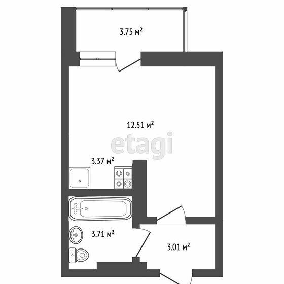 24,2 м², квартира-студия 3 360 000 ₽ - изображение 48