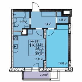 43,8 м², 1-комнатная квартира 8 160 000 ₽ - изображение 29