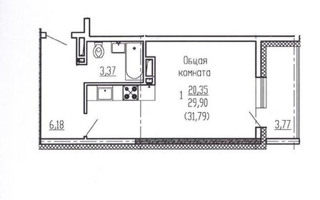 32,5 м², квартира-студия 6 000 000 ₽ - изображение 38