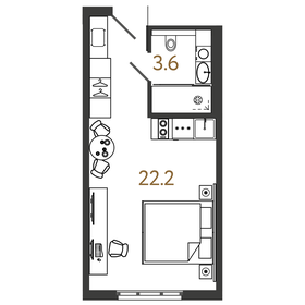 29,5 м², квартира-студия 7 140 000 ₽ - изображение 163