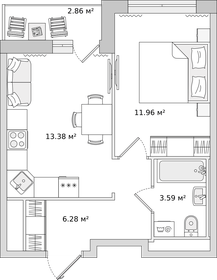 34 м², 2-комнатная квартира 5 500 000 ₽ - изображение 17