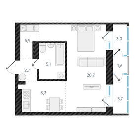 30,3 м², 1-комнатная квартира 2 699 990 ₽ - изображение 95