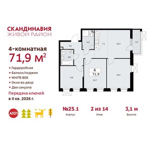 71,6 м², 4-комнатная квартира 18 709 436 ₽ - изображение 10