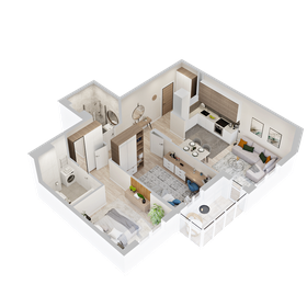 Квартира 66,6 м², 2-комнатная - изображение 2