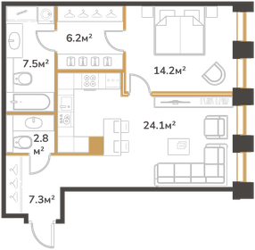 62,1 м², 1-комнатная квартира 25 250 000 ₽ - изображение 84