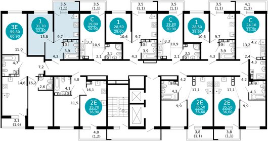 35,8 м², 2-комнатная квартира 12 000 000 ₽ - изображение 76