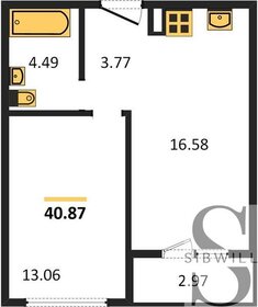 40,9 м², 1-комнатная квартира 6 100 000 ₽ - изображение 44