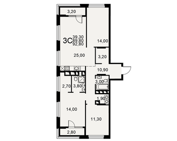 92,9 м², 3-комнатная квартира 12 355 700 ₽ - изображение 3
