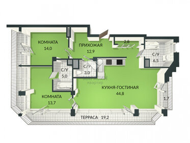 Квартира 107 м², 2-комнатная - изображение 1
