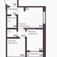 Квартира 49,9 м², 2-комнатная - изображение 2