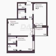 Квартира 74,1 м², 2-комнатная - изображение 2