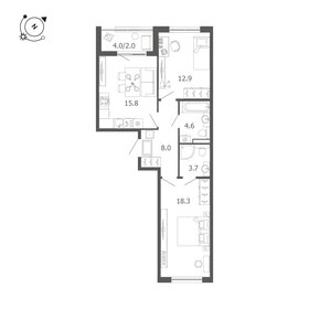 Квартира 65,3 м², 2-комнатная - изображение 1