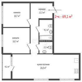 Квартира 69,1 м², 2-комнатная - изображение 2
