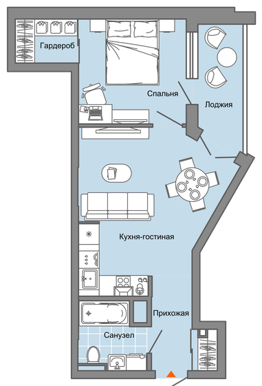 43 м², 2-комнатная квартира 5 756 880 ₽ - изображение 1