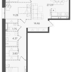 Квартира 90,6 м², 3-комнатная - изображение 2