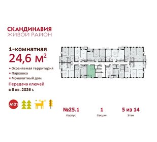 24,5 м², квартира-студия 8 500 000 ₽ - изображение 147