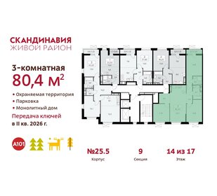 77,7 м², 3-комнатная квартира 20 400 000 ₽ - изображение 101